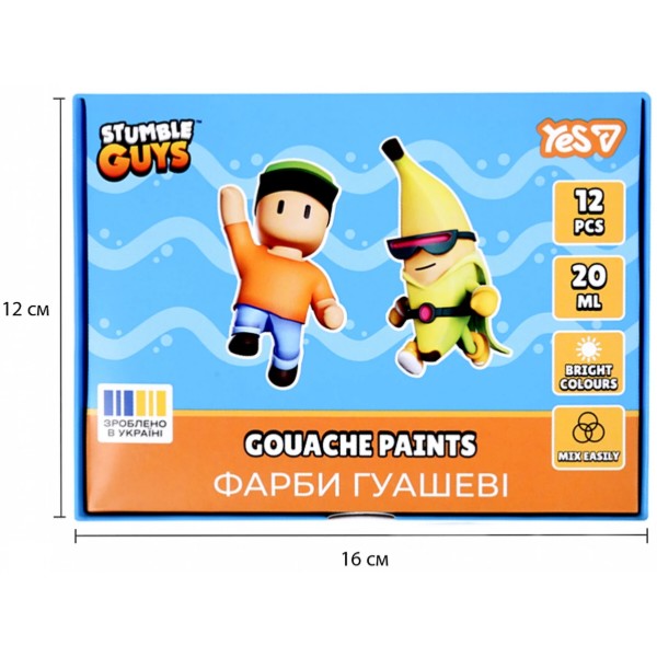 Фото - Краски YES Stumble Guys 12 цв. 20 мл (230438)